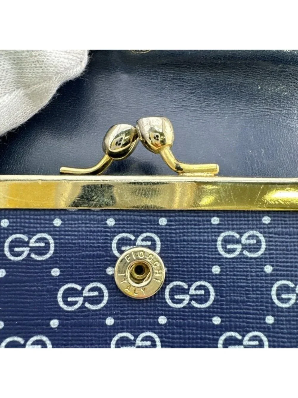 Gucci Micro GG Bifold Wallet Navy